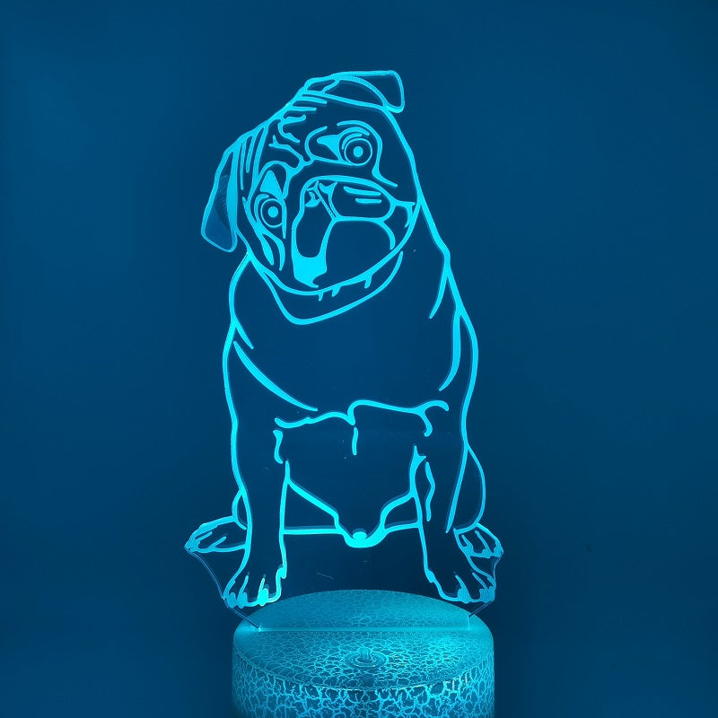 3D LED Nacht Licht mit Mops Motiv kaufen