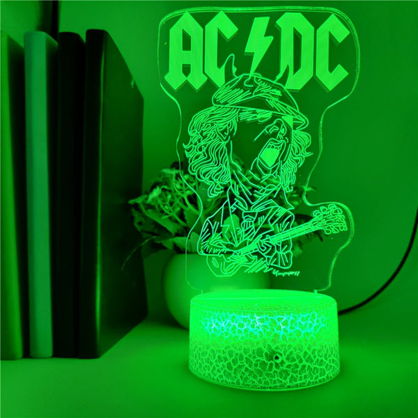 Nachtlicht ACDC Band Rocker Member 3D USB LED Lampe Multicolor Atmosphäre  Coole Geschenke für Musik Fans Tischdekoration Dispaly : :  Beleuchtung