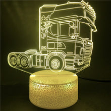 Lade das Bild in den Galerie-Viewer, 3D-Hologramm-Lampe mit Leuchtmotiv LKW kaufen
