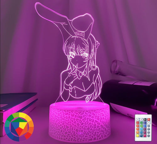 3D LED Nachtlicht Bunny Girl Senpai Mai Sakurajima Anime Lampe kaufen