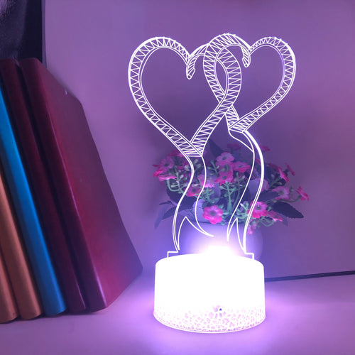 3D Herz LED-Lampe - Romantisches Nachtlicht mit Farbwechsel kaufen