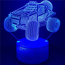 Lade das Bild in den Galerie-Viewer, 3D Hologram LED Nachtlicht mit Geländewagen Buggy Motiv kaufen
