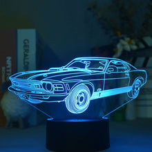 Lade das Bild in den Galerie-Viewer, 3D Nacht Lampe mit Mustang Motiv kaufen
