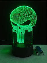 Lade das Bild in den Galerie-Viewer, Totenkopf 3D LED Lampe mit Farbwechsel - Nachtlicht - Tischlampe kaufen
