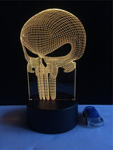 Lade das Bild in den Galerie-Viewer, Totenkopf 3D LED Lampe mit Farbwechsel - Nachtlicht - Tischlampe kaufen
