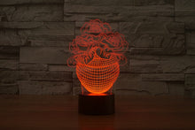 Lade das Bild in den Galerie-Viewer, LED Lampe mit 3D Effekt - Blumen Design - Magischer Farbwechsel kaufen
