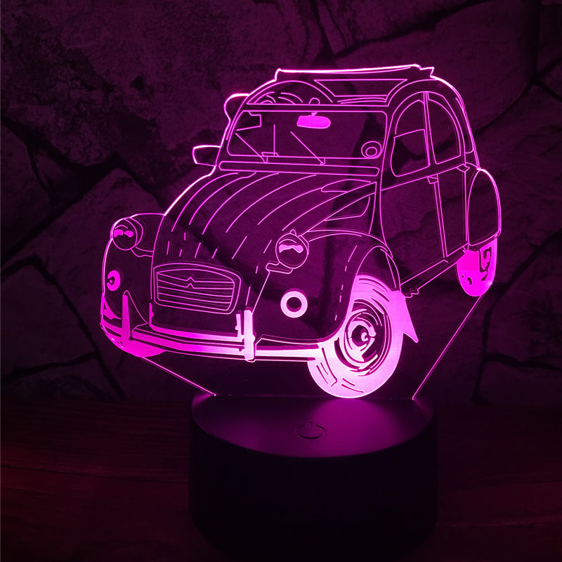3D Lampe mit Auto (Ente) Motiv - Bis zu 7 Farben im Farbwechsel - Mult –  Lumilights
