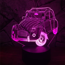 Lade das Bild in den Galerie-Viewer, 3D Lampe mit Auto (Ente) Motiv - Bis zu 7 Farben im Farbwechsel - Multi Color kaufen
