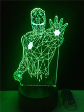 Lade das Bild in den Galerie-Viewer, Iron Man Lampe - Tischlampe - Nachtlicht mit 3D Effekt und Farbwechsel kaufen
