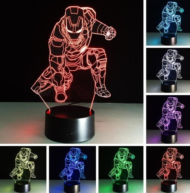 Iron Man Lampe - Tischlampe - Nachtlicht mit 3D Effekt und Farbwechsel kaufen