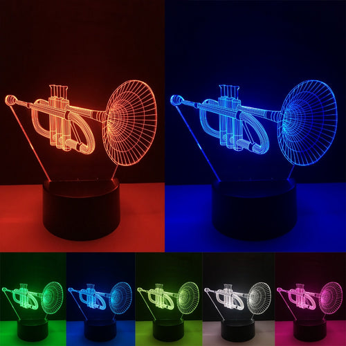 3D LED Trompeten Lampe mit Farbwechsel Effekt bis zu 7 Farben kaufen