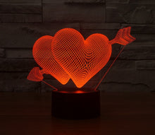 Lade das Bild in den Galerie-Viewer, Romantische Lampe mit Herz Motiv, Farbwechsel und 3D Effekt kaufen
