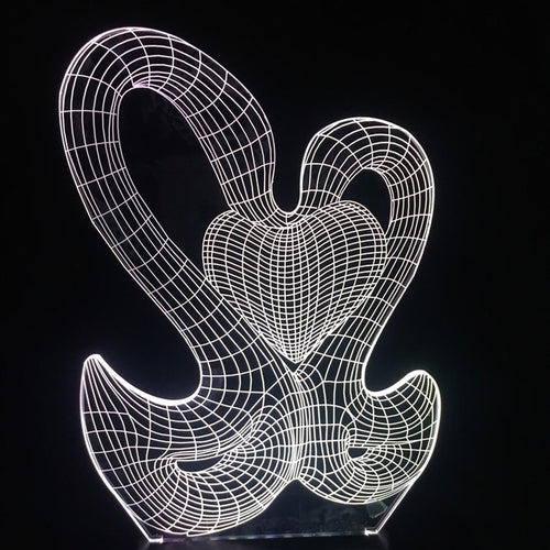 Magische 3D LED Lampe - Schwan und Herz - Mit Fabrwechsel Effekt kaufen