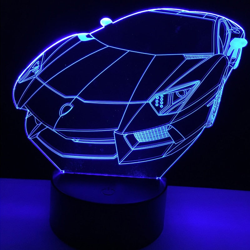 Sportwagen 3D Lampe mit Multicolor Effekt kaufen