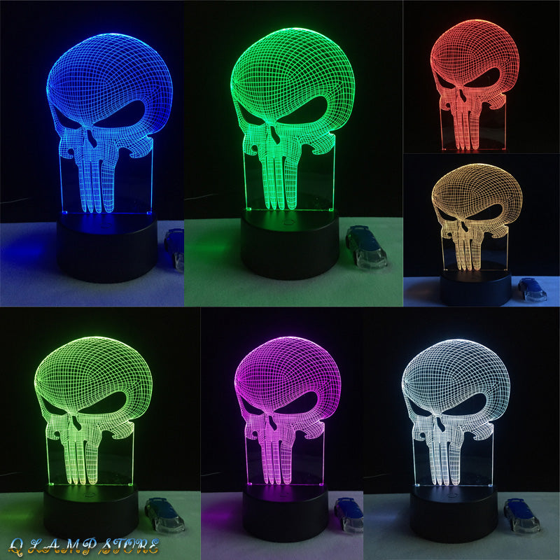 Totenkopf 3D LED Lampe mit Farbwechsel - Nachtlicht - Tischlampe kaufen