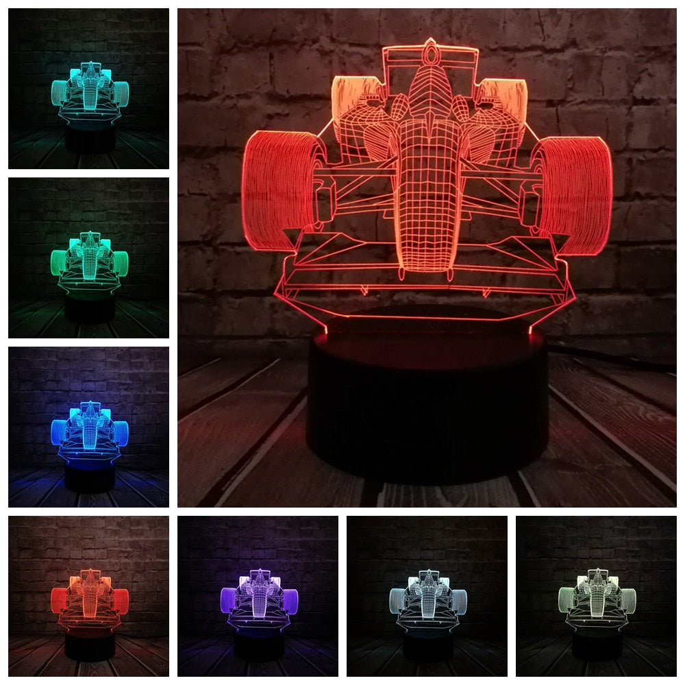 F1 Rennauto Lampe mit 3D Effekt und Farbwechsel kaufen