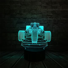 Lade das Bild in den Galerie-Viewer, F1 Rennauto Lampe mit 3D Effekt und Farbwechsel kaufen
