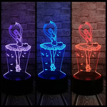 Lade das Bild in den Galerie-Viewer, Ballett Tänzerin - Magische 3D LED Lampe mit Farbwechsel Effekt kaufen
