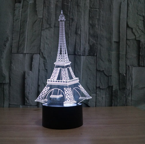 Eiffel Turm Lampe mit 3D Effekt und wundervollen Farbwechsel kaufen