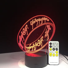 Lade das Bild in den Galerie-Viewer, Herr der Ringe Lampe - mit 3D Effekt und Farbwechsel kaufen

