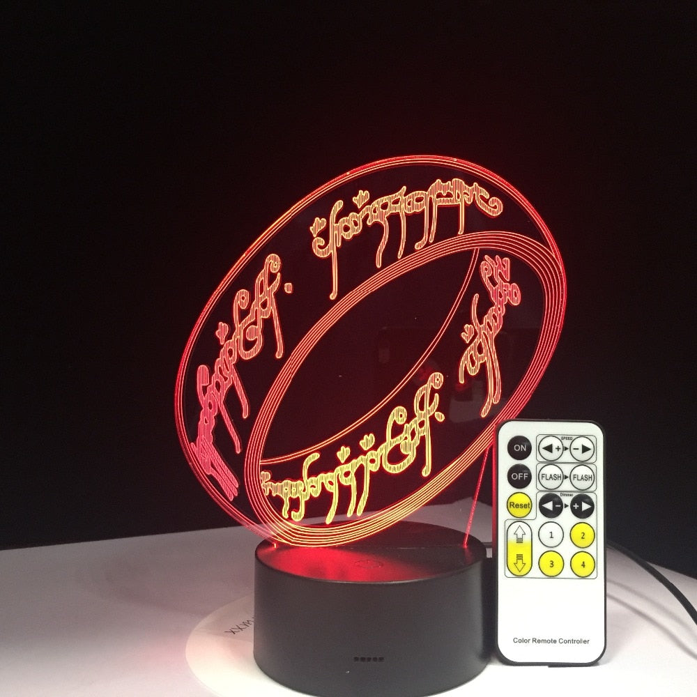 Herr der Ringe Lampe - mit 3D Effekt und Farbwechsel kaufen