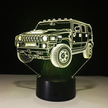 Lade das Bild in den Galerie-Viewer, SUV Hummer Lampe mit 3D Effekt und Farbwechsel kaufen
