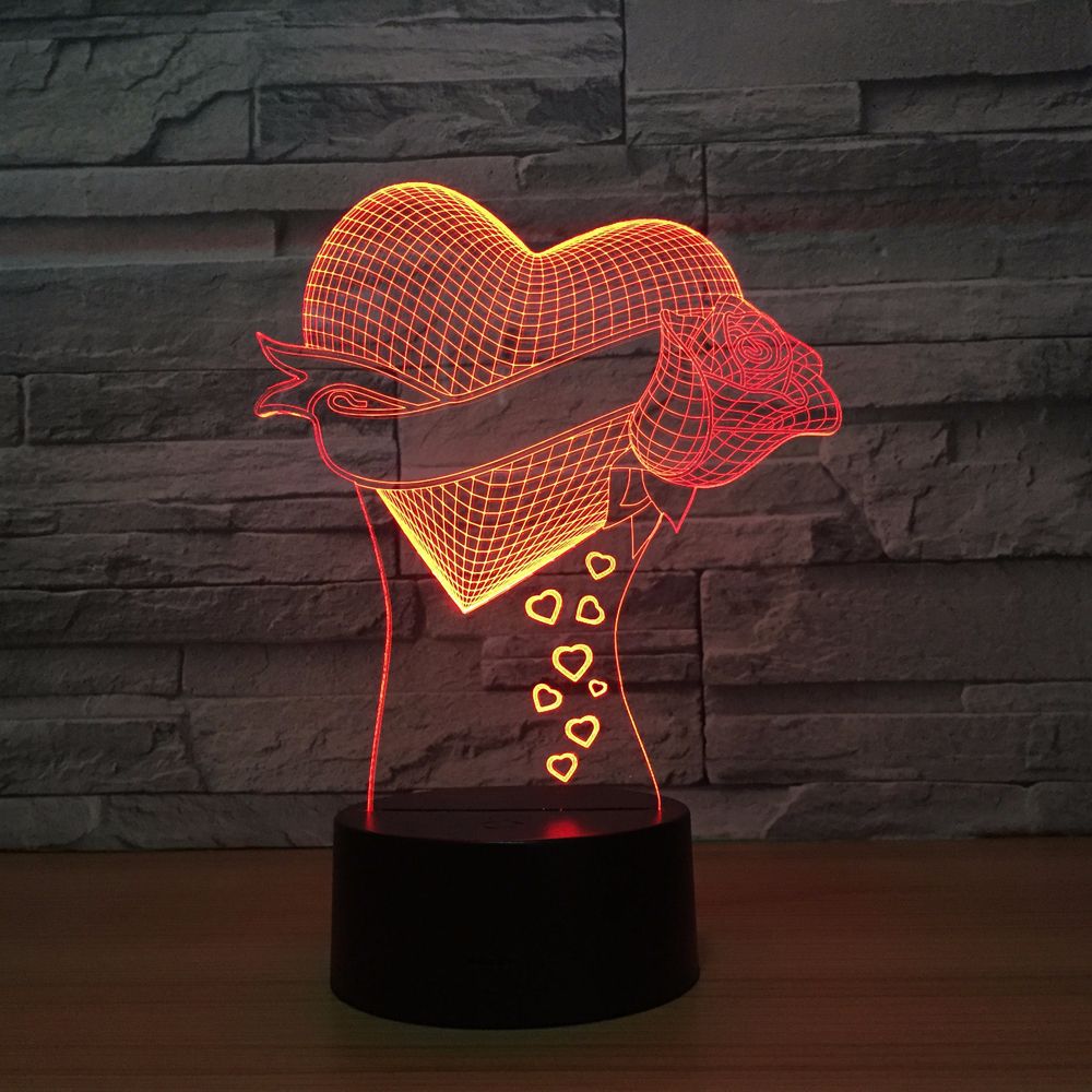 Romantische Lampe mit Herz Motiv - Mit Farbwechsel und 3D Effekt kaufen