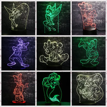 Lade das Bild in den Galerie-Viewer, Minnie Maus / Mickey Maus 3D Lampe mit Farbwechsel Effekt kaufen
