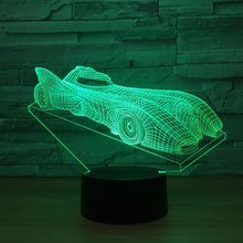 Lade das Bild in den Galerie-Viewer, 3D LED Lampe mit Batman Batmobile Motiv - Farbwechsel und Touch kaufen
