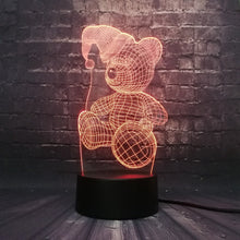 Lade das Bild in den Galerie-Viewer, Teddy Bär will schlafen 3D LED Lampe mit magischen Farbwechsel (bis zu 7 Farben) kaufen
