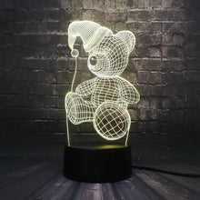 Lade das Bild in den Galerie-Viewer, Teddy Bär will schlafen 3D LED Lampe mit magischen Farbwechsel (bis zu 7 Farben) kaufen
