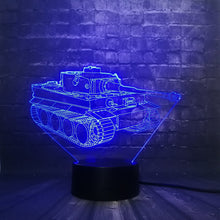 Lade das Bild in den Galerie-Viewer, 3D LED Lampe mit Panzer Motiv - Bis zu 7 Farben im Farbwechsel kaufen
