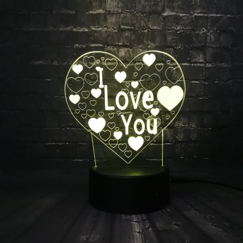I Love You Lampe mit romantischen Farbwechsel und 3D Effekt kaufen
