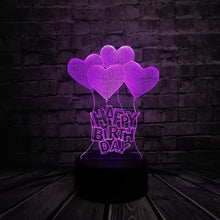 Lade das Bild in den Galerie-Viewer, Happy Birthday Lampe - 3D Effekt - bis zu 7 Farben mit Farbwechsel kaufen
