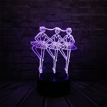 Lade das Bild in den Galerie-Viewer, Lumilights 3D LED Lampe - 3 Tänzerinnen - Magischer Farbwechsel Effekt kaufen
