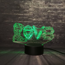 Lade das Bild in den Galerie-Viewer, 3D LED Lampe - Love - Farbwechsel - bis zu 7 Farben kaufen
