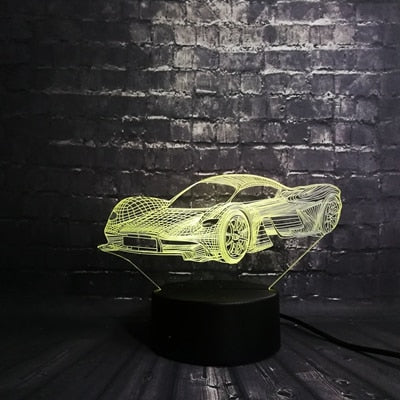 3D LED Lampe im Auto Design - Verschiedene Marken - Magischer Farbwechsel -  Sportwagen / 7 Farben Touch