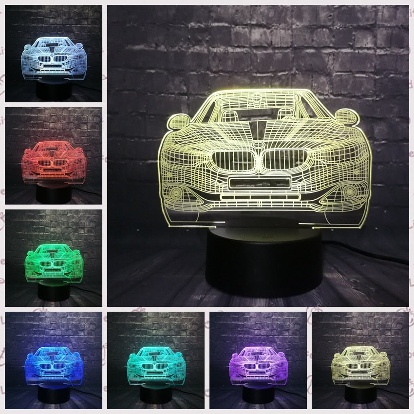 3D LED Lampe im Auto Design - Verschiedene Marken - Magischer Farbwech –  Lumilights