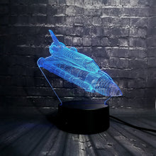 Lade das Bild in den Galerie-Viewer, Spaceshuttle Lampe mit 3D Effekt - Farbwechsel bis zu 7 Farben kaufen
