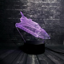 Lade das Bild in den Galerie-Viewer, Spaceshuttle Lampe mit 3D Effekt - Farbwechsel bis zu 7 Farben kaufen
