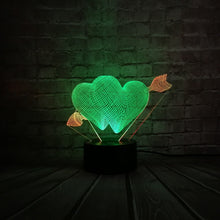 Lade das Bild in den Galerie-Viewer, Lampe mit 3D Effekt und romantischen Herz / Liebe Motiv kaufen
