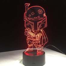 Lade das Bild in den Galerie-Viewer, Cartoon Darth Vader Lampe - Tischlicht - Nachtlampe - 3D Effekt - Farbwechsel kaufen
