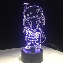 Lade das Bild in den Galerie-Viewer, Cartoon Darth Vader Lampe - Tischlicht - Nachtlampe - 3D Effekt - Farbwechsel kaufen
