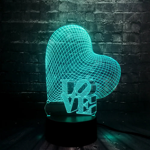 LOVE 3D LED Lampe - Romantische Lampe mit Farbwechsel Effekt kaufen