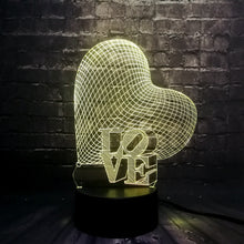 Lade das Bild in den Galerie-Viewer, LOVE 3D LED Lampe - Romantische Lampe mit Farbwechsel Effekt kaufen
