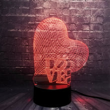 Lade das Bild in den Galerie-Viewer, LOVE 3D LED Lampe - Romantische Lampe mit Farbwechsel Effekt kaufen
