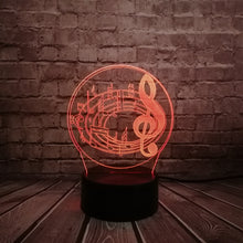 Lade das Bild in den Galerie-Viewer, 3D LED Lampe im Musik Noten Design - bis zu 7 Farben Farbwechsel kaufen
