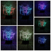 Lade das Bild in den Galerie-Viewer, Magische 3D LED Lampe - Schlagzeug - mit Farbwechsel Effekt kaufen
